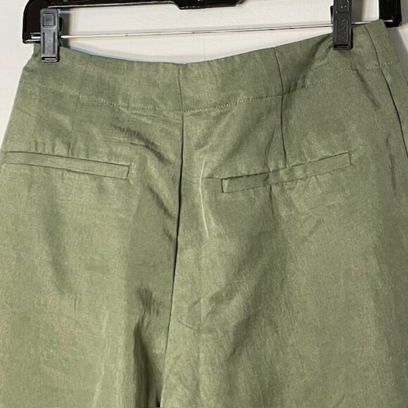 Gap Soft Suit Trouser High Rise Wide Leg Jungle Green Dress Pants NWT 4 Petite - Picture 8 of 13